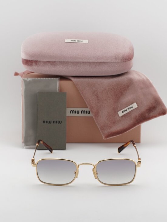 Miu Miu MUA53S 5AK04O Rectangle Sunglasses – Gold / Grey main image 6